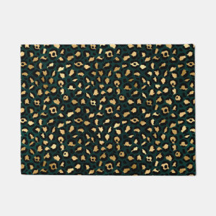 Teal and Gold Leopard Series Design 1 Doormat