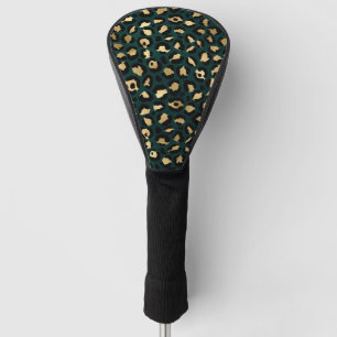Teal and Gold Leopard Series Design 1 Golf Head Cover
