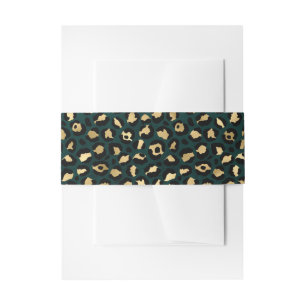 Teal and Gold Leopard Series Design 1 Invitation Belly Band