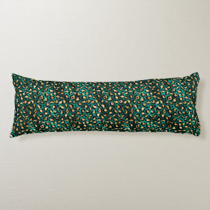 Teal and Gold Leopard Series Design 3 Body Cushion