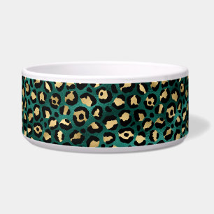 Teal and Gold Leopard Series Design 3  Bowl