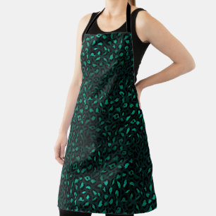 Teal and Gold Leopard Series Design 4 Apron