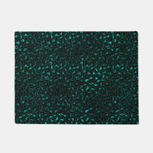 Teal and Gold Leopard Series Design 4 Doormat