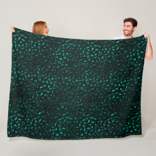 Teal and Gold Leopard Series Design 4 Fleece Blanket