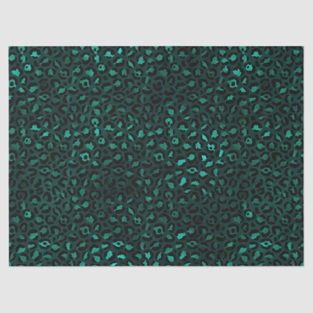 Teal and Gold Leopard Series Design 4 Tissue Paper (Front)