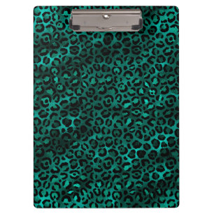 Teal and Gold Leopard Series Design 5 Clipboard