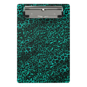 Teal and Gold Leopard Series Design 5 Mini Clipboard