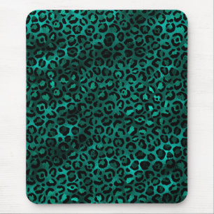 Teal and Gold Leopard Series Design 5 Mouse Mat