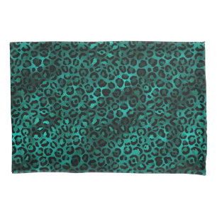 Teal and Gold Leopard Series Design 5 Pillowcase