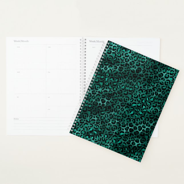 Teal and Gold Leopard Series Design 5  Planner (Display)