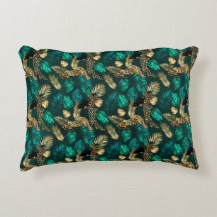 Teal and Gold Leopard Series Design 7   Decorative Cushion