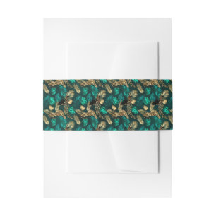 Teal and Gold Leopard Series Design 7 Invitation Belly Band