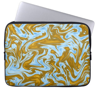 Teal And Gold Marble, Laptop Sleeve