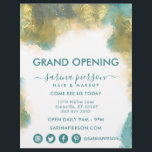 Teal And Gold Modern Art Liquid Ink Business Flyer<br><div class="desc">Teal And Gold Modern Art Liquid Watercolor Alcohol Ink Flyer. Elegant alcohol ink hand lettered style calligraphy script professional design. Perfect for makeup artists,  hair stylists,  cosmetologists,  and more! Social media icons added for extra exposure.</div>