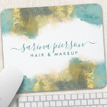 Teal And Gold Modern Art Liquid Watercolor Ink Mouse Mat<br><div class="desc">Teal And Gold Modern Art Liquid Watercolor Ink Mouse Pad. Perfect for makeup artists,  hair stylists,  cosmetologists,  and more!</div>
