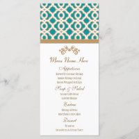 Teal and Gold Moroccan Menu