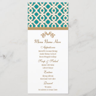 Teal and Gold Moroccan Menu