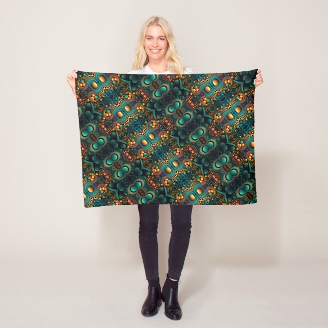 Teal and Gold Pattern Blanket (In Situ)