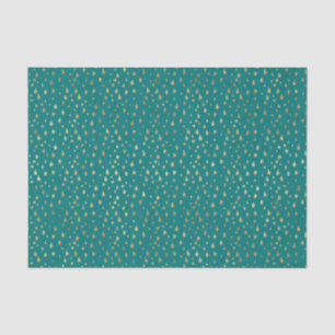 Teal and Gold Stars Tissue Paper