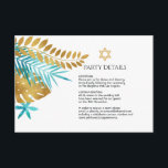 Teal and Gold Tropical Bat Mitzvah Party Details Enclosure Card<br><div class="desc">Fully customisable. ideal for setting the tone for a unique and memorable Bat Mitzvah celebration.</div>