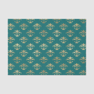 Teal and Gold Vintage Pattern Tissue Paper
