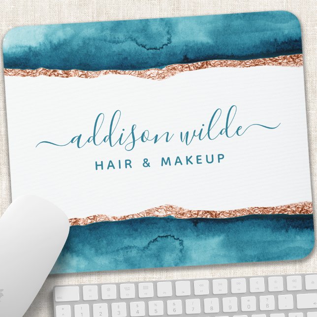 Teal And Gold Watercolor Mouse Pad (Creator Uploaded)