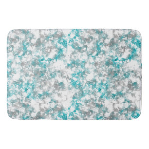 Teal and Gray Marble Bath Mat