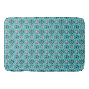Teal and Gray Throw Pillow Bath Mat