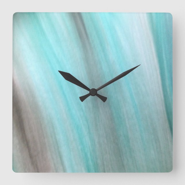 Teal And Gray Vertical Design Square Wall Clock (Front)