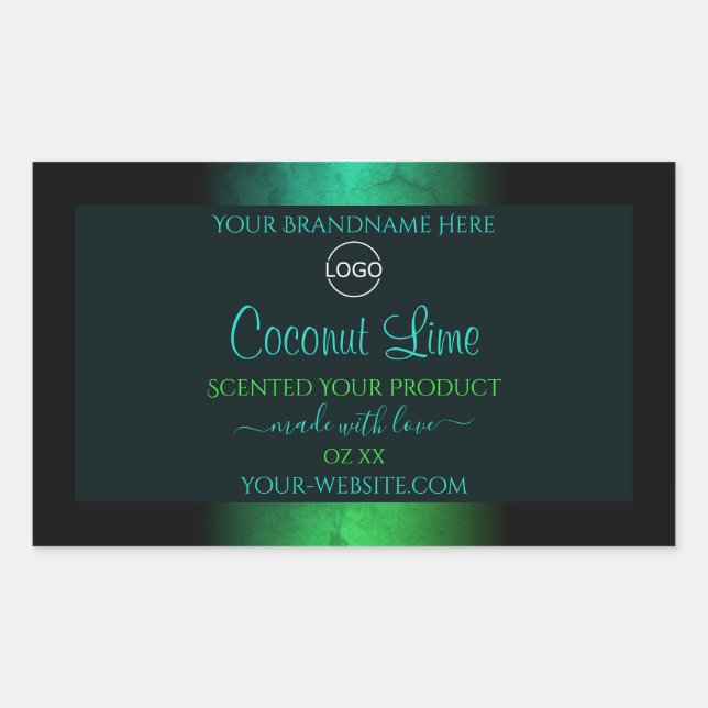 Teal and Green Marble Elegant Product Labels Logo (Front)