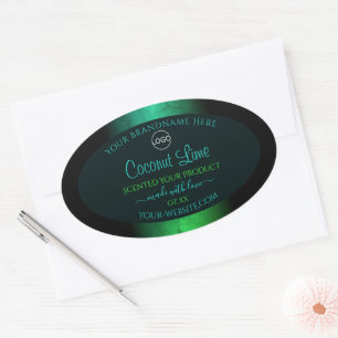 Teal and Green Marble Elegant Product Labels Logo