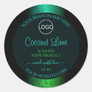 Teal and Green Marble Elegant Product Labels Logo
