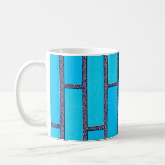 Teal and grey brick vector coffee mug (Left)