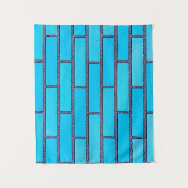 Teal and grey brick vector tapestry (Front)