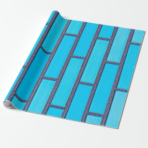 Teal and grey brick vector wrapping paper