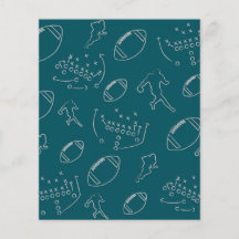 Teal and Grey Football Pattern Scrapbook Paper