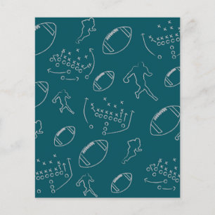 Teal and Grey Football Pattern Scrapbook Paper