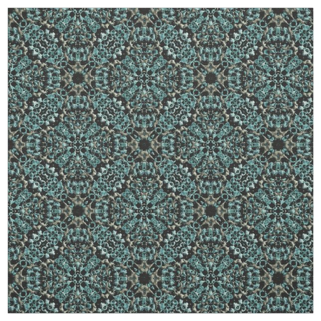 Teal and Grey Knit Pattern Fabric (Swatch)