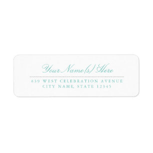 Teal and Grey Return Address Label