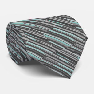 Teal and Grey Stripes Tie