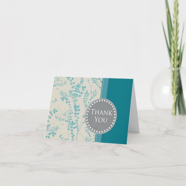 Teal and Grey Thank You Notes (Front)