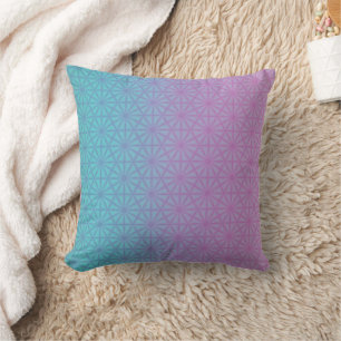 Teal and lavender throw pillow