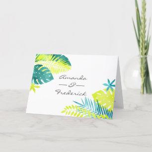 Teal and Lemon Tropical Wedding Programme