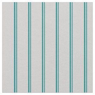 Teal and Light Grey Stripes Fabric