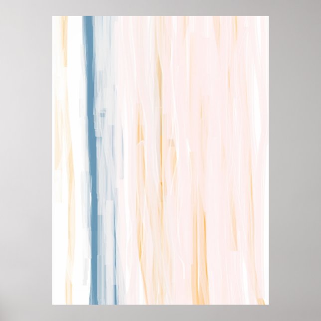 Teal and Orange Abstract Art Poster Print (Front)