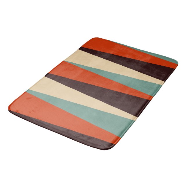 Teal and Orange   Bath Mat (Angled)