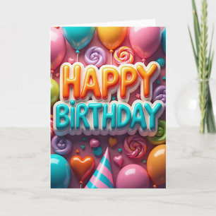 Teal And Orange Birthday Card