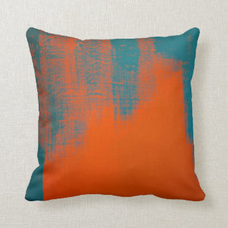 Teal and Orange Brush Stroke (front and back) Cushion