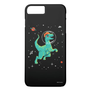 Teal And Orange Dilophosaurus Dinos In Space Case-Mate iPhone Case