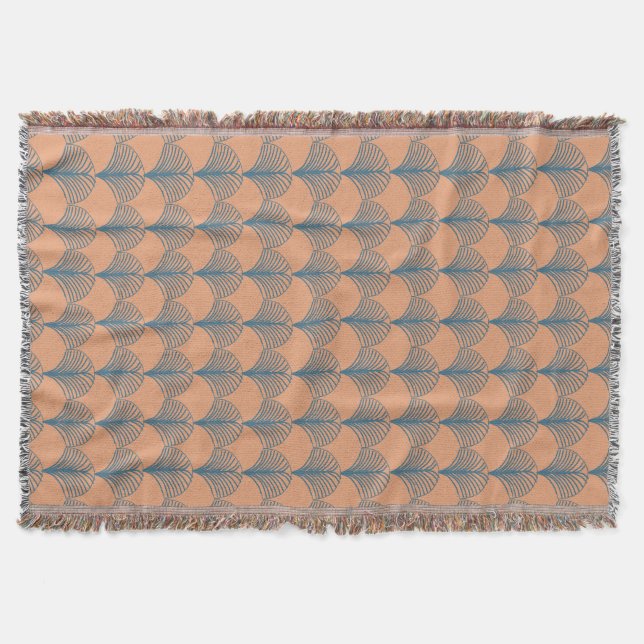 Teal and Orange Fans  Throw Blanket (Front)